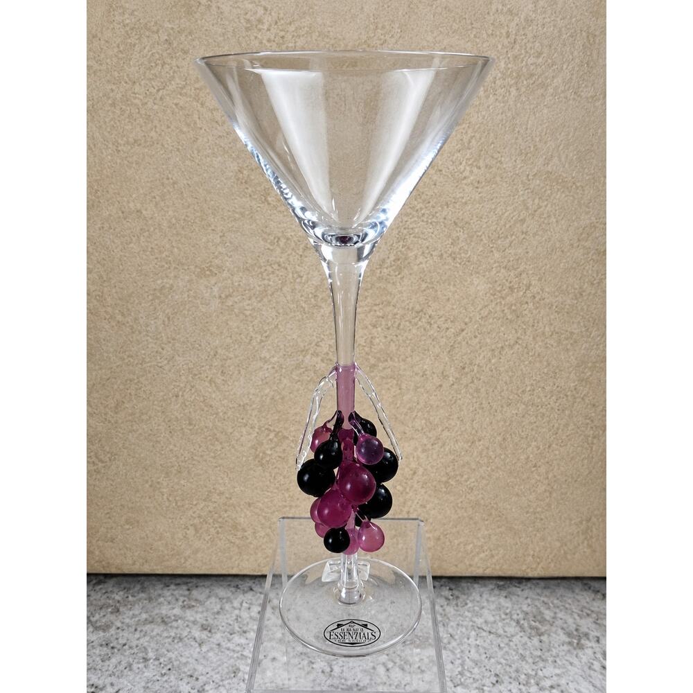 NEW Murano Hand Blown Art Glass GRAPES Martini Wine Champagne Goblet NWT